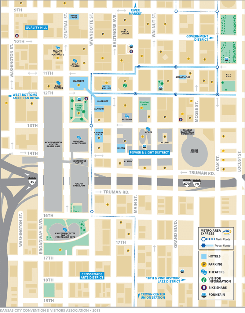 Downtown KC Parking Map - Kansas City Convention Center